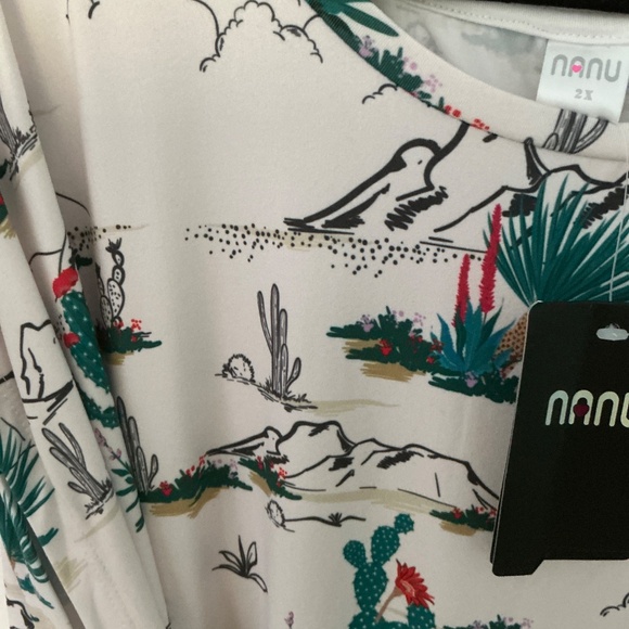 Cactus Desert Print Tie-Front Midi Dress, Size - Picture 3 of 4